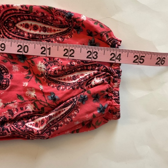 Abercrombie & Fitch Salmon Pink Black Paisley Long Sleeve Romper S Lace Up Y2K - Picture 11 of 12